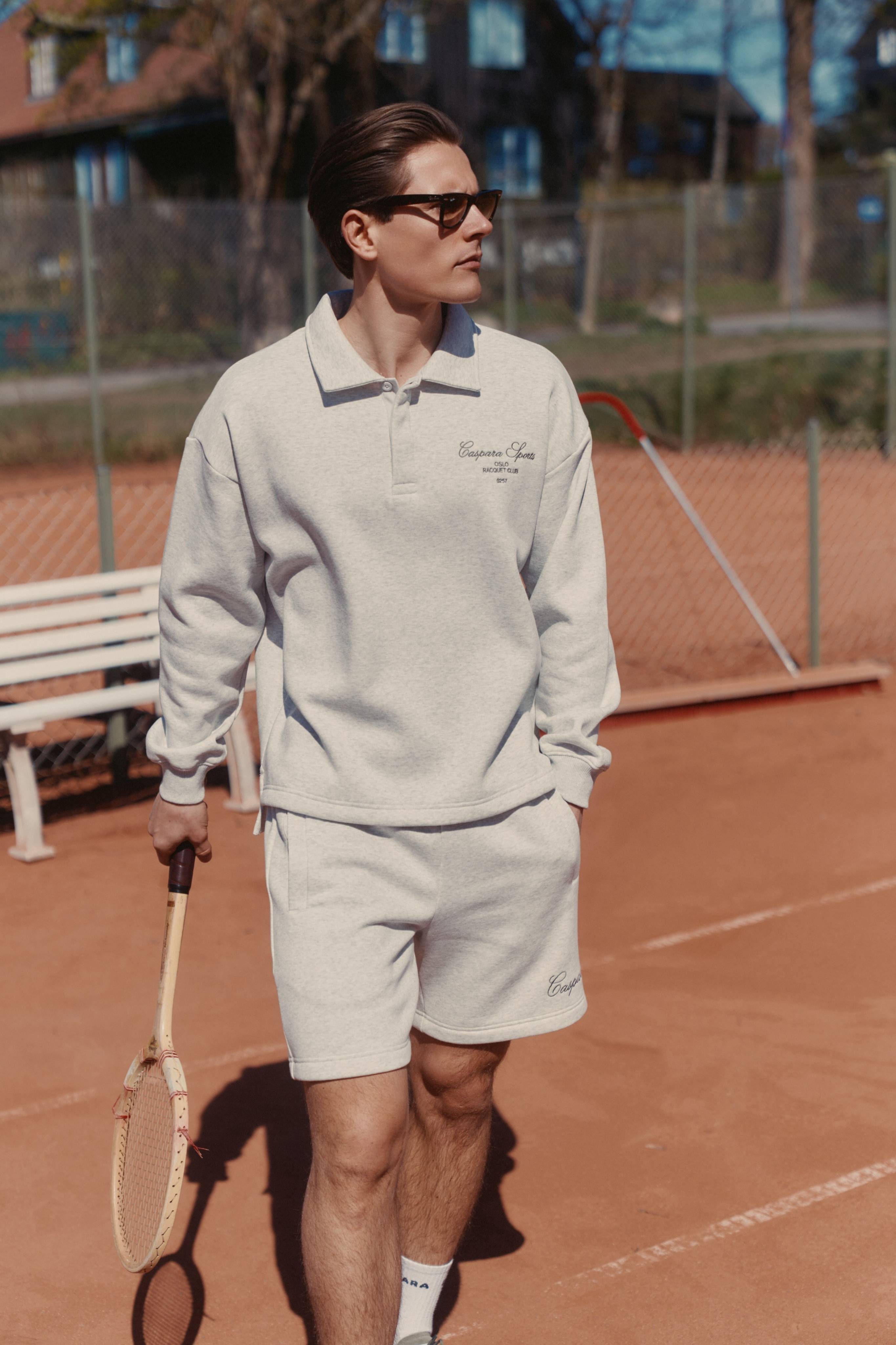 M. Racquet Club Rugby Shirt - Grey Melange